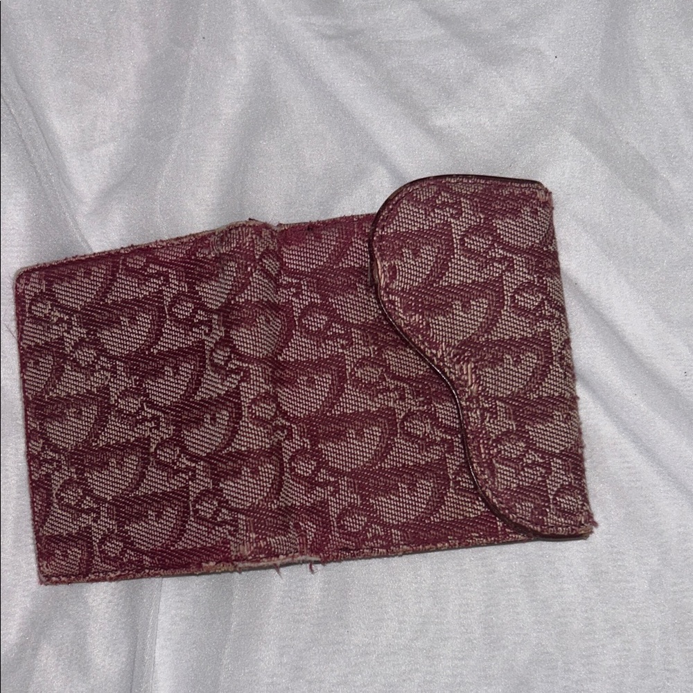 VINTAGE Christian Dior Burgundy Oblique Trotter Saddle Compact Wallet - Picture 6 of 7